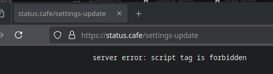 a page saying <script> tags is forbidden